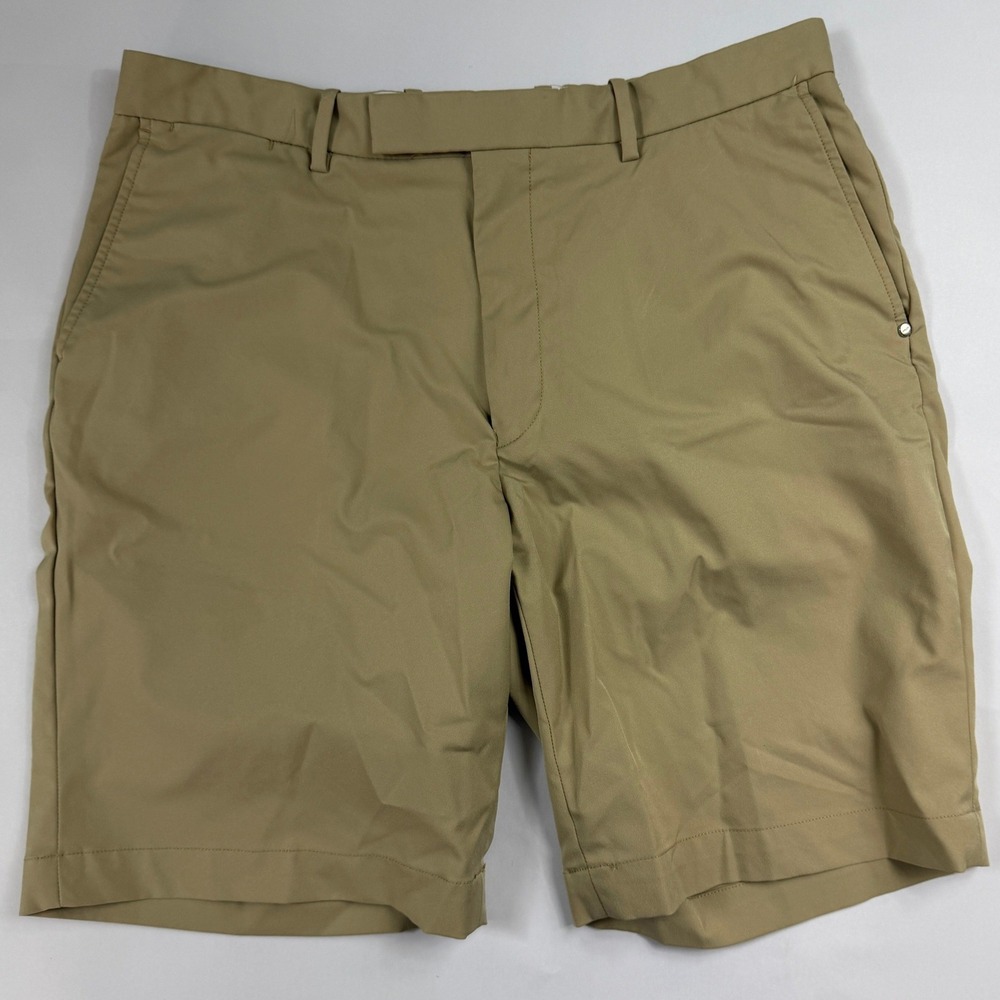 RLX Ralph Lauren Mens 36 Golf Shorts Tan Khaki Flat Front Performance Athletic